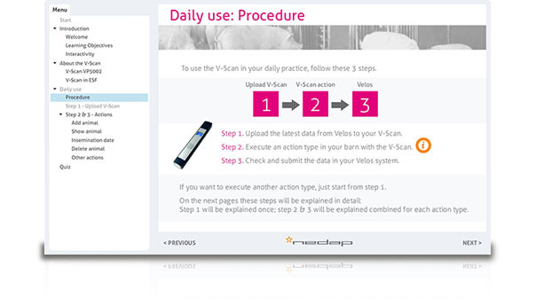 Nedap, a global leader in livestock management systems recently has created an e-learning module about using the V-Scan.