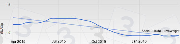 Pig price in Spain - Lleida – Liveweight