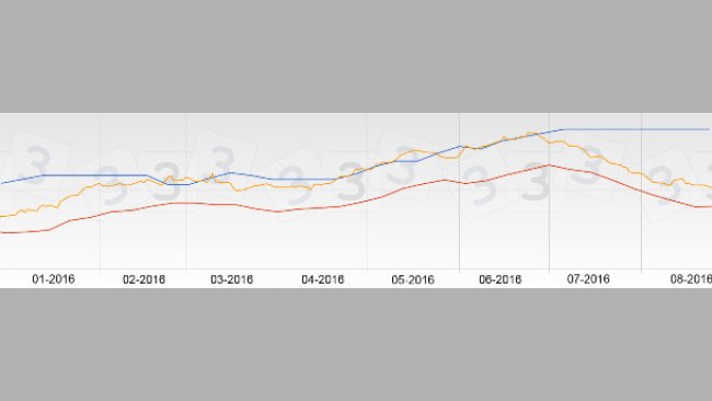 The Spanish pig price chart in August has been flat