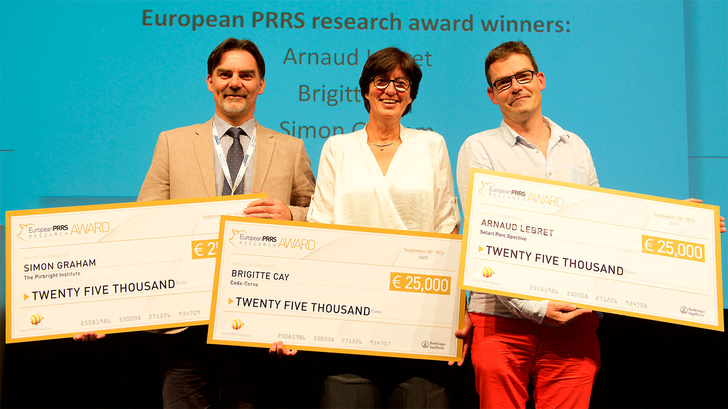 The three winners receive research funding of €25,000 each