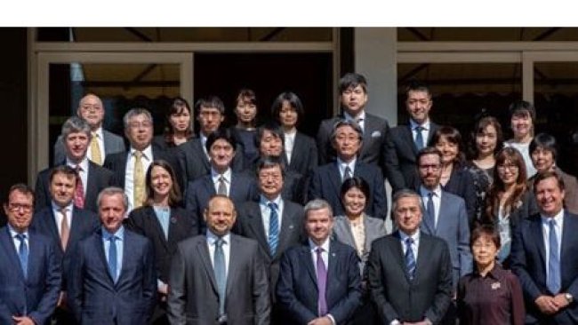 Ceva Corporate and Japanese teams at the French Embassy, in the presence of Ceva Chairman & CEO Marc Prikazsky, and Laurent Pic, Ambassador of France to Japan