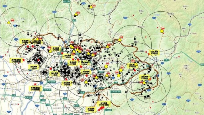 The map shows the total number of CSF-positive wild boars found dead or captured, as well as the pig farms affected (underlined in yellow), until April 23rd, 2019.