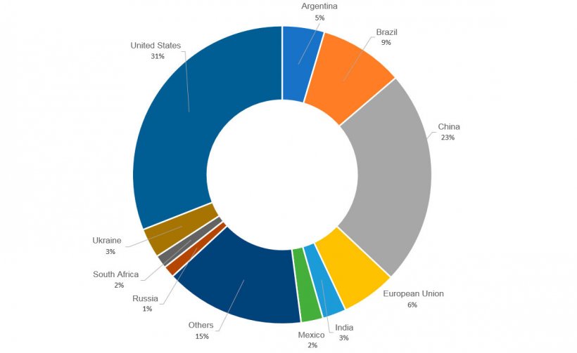 Figure 2. The ten main maize producing countries in the 2019/2020 season. Source: FAS-USDA  
