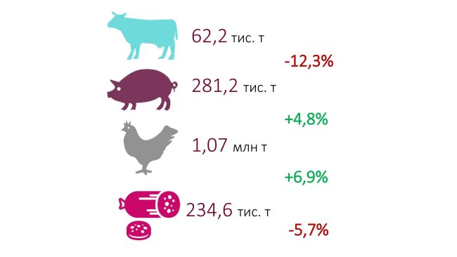 Meat production volumes 2019