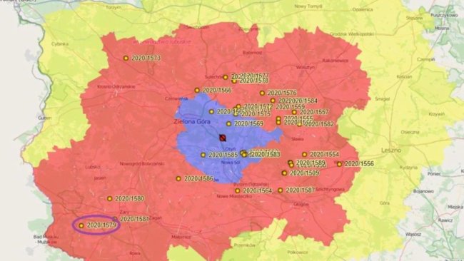 Areas tested positive for ASF in wild boar.  Source: Chief Veterinary Inspectorate of Poland