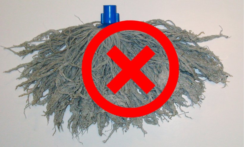 Photo 2. Mop with plastic parts.
