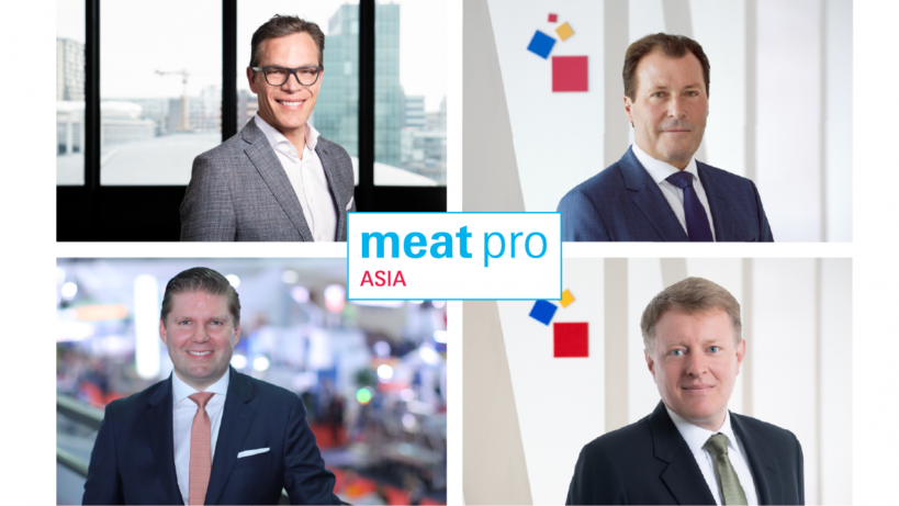 (Clockwise from top left) Mr. Albert Arp, Group CEO of Royal Jaarbeurs / VNU Group; Mr. Wolfgang Marzin, President and CEO of Messe Frankfurt Group; Mr. Heiko M. Stutzinger, Managing Director of VNU Asia Pacific and Director of VIV worldwide; Mr. Stephan Buurma, Member of the Board of Management, Messe Frankfurt Group and MD of the Asia regional head office.
