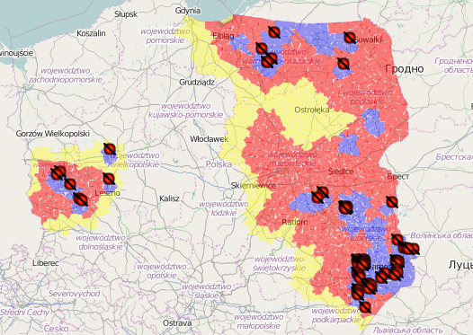 ASF outbreaks in pigs in 2020 as of August 28