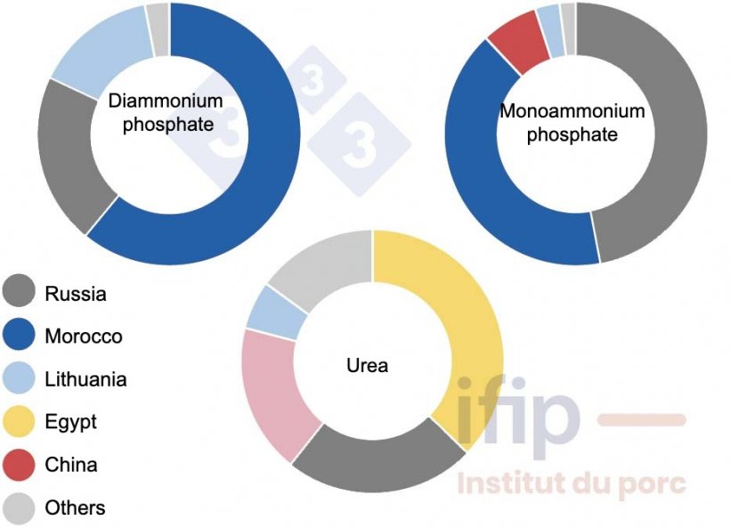 Origins of EU imports of the main fertilizers (Source: Ifip based on Eurostat data)

