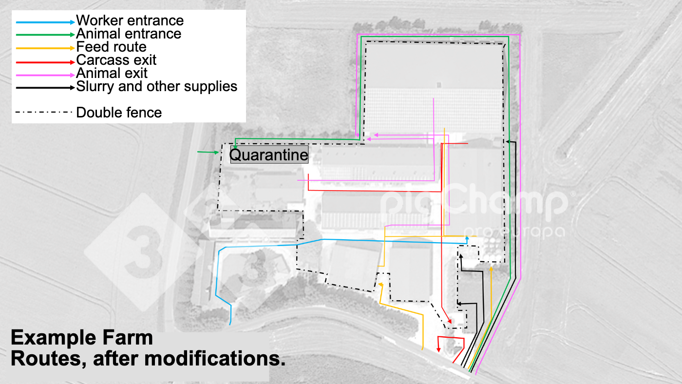 <p>Figure 3. Movement routes, after redesigning routes.</p>

