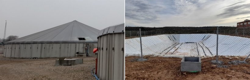 Figure 3. 80% reduction efficiency of NH3 emissions with flexible tent-type covers (left) or flexible covers with polypropylene film or the like (right).
