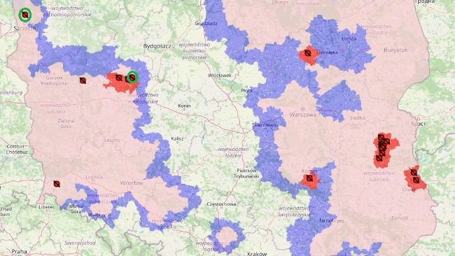 Two new ASF outbreaks are marked in green