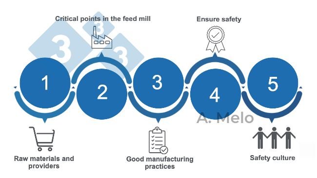 Figure&nbsp;1. Five keys for achieving safe compound feed
