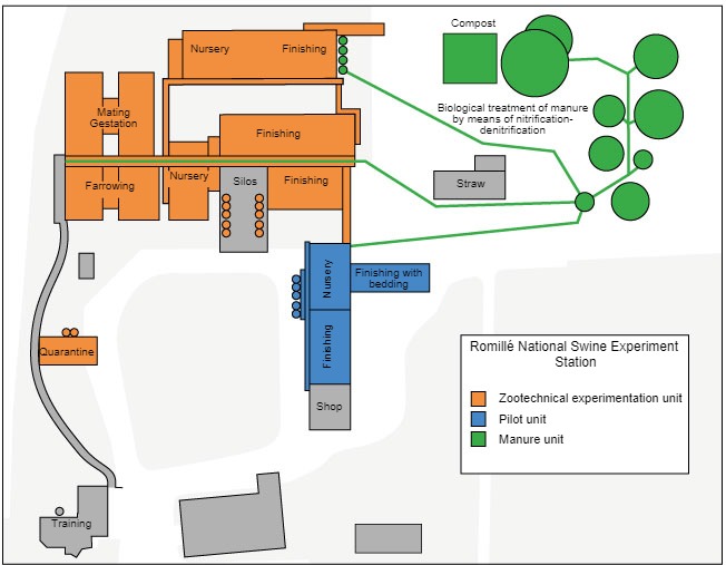 Blueprint of the IFIP experimental station in Romill&eacute;.
