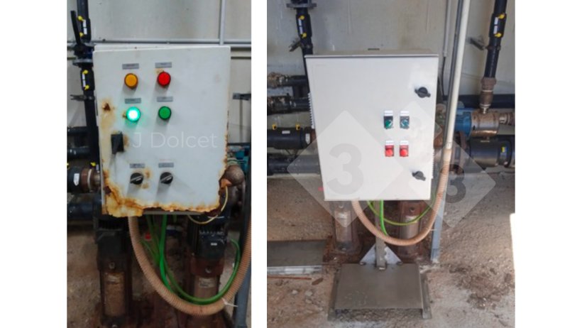 Photo 1. Electrical panel sanitation in a pumping room.
