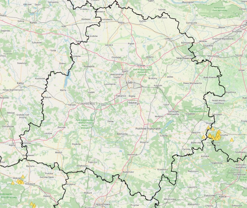 The first case of ASF in a wild boar in Lodz province. Source: Chief Veterinary Inspectorate.