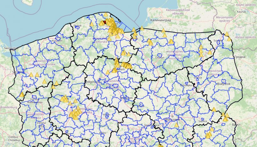ASF in wild boars in Poland in 2025.