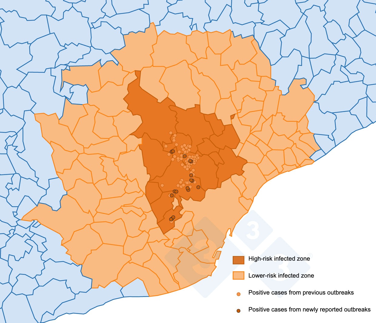 <p>Map of new ASF outbreaks in Spain</p>
