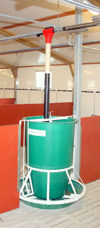 Big Wheel pig feeders which are being distributed by ARM Buildings.