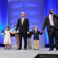 Dr. Everett McCorvey, director of University of Kentucky, Opera sang out The Alltech 28th Annual International Symposium. He was joined on stage by the Alltech Vocal Scholars, Anya, Dr. Pearse Lyons, president of Alltech and Tom.