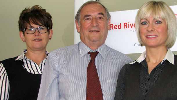 Angela Lock [left] and Jane Hobson [right] with business development director Duncan Jones