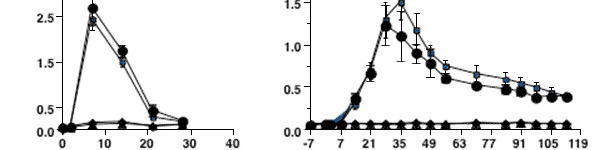Antibody response kinetics to type 2 PRRSV infection