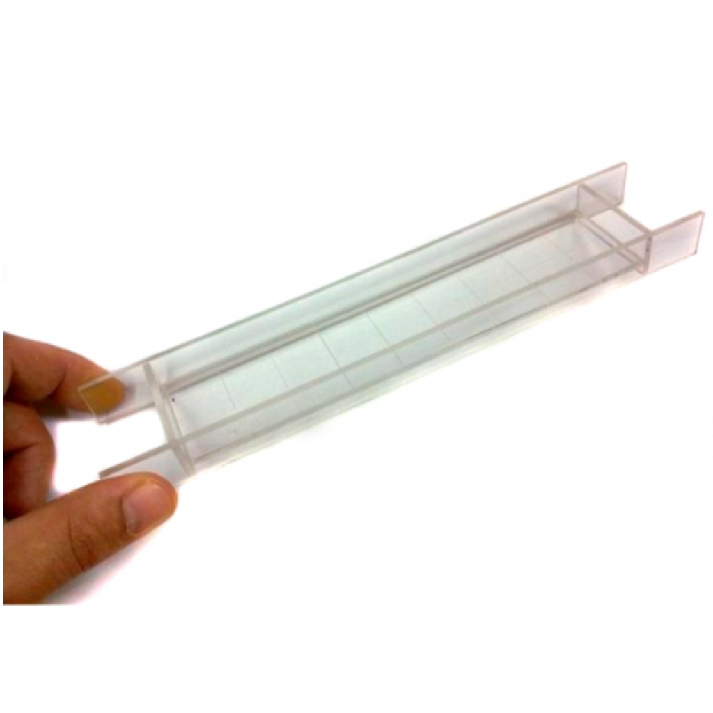 Plateau rectangulaire 180x40 mm en méthacrylate transparent