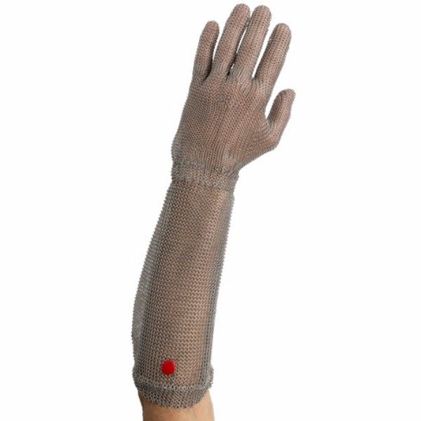 100% stainless steel chainmail glove, with 20 cm cuff 100% stainless steel chainmail glove, with 20 cm cuff
