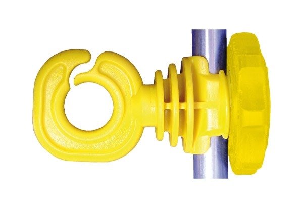 Insulator For Metal Posts Or Fiberglass Rods. For Use With Poly Wire and Poly Rope Model 6 Insulator For Metal Posts Or Fiberglass Rods. For Use With Poly Wire and Poly Rope Model 6