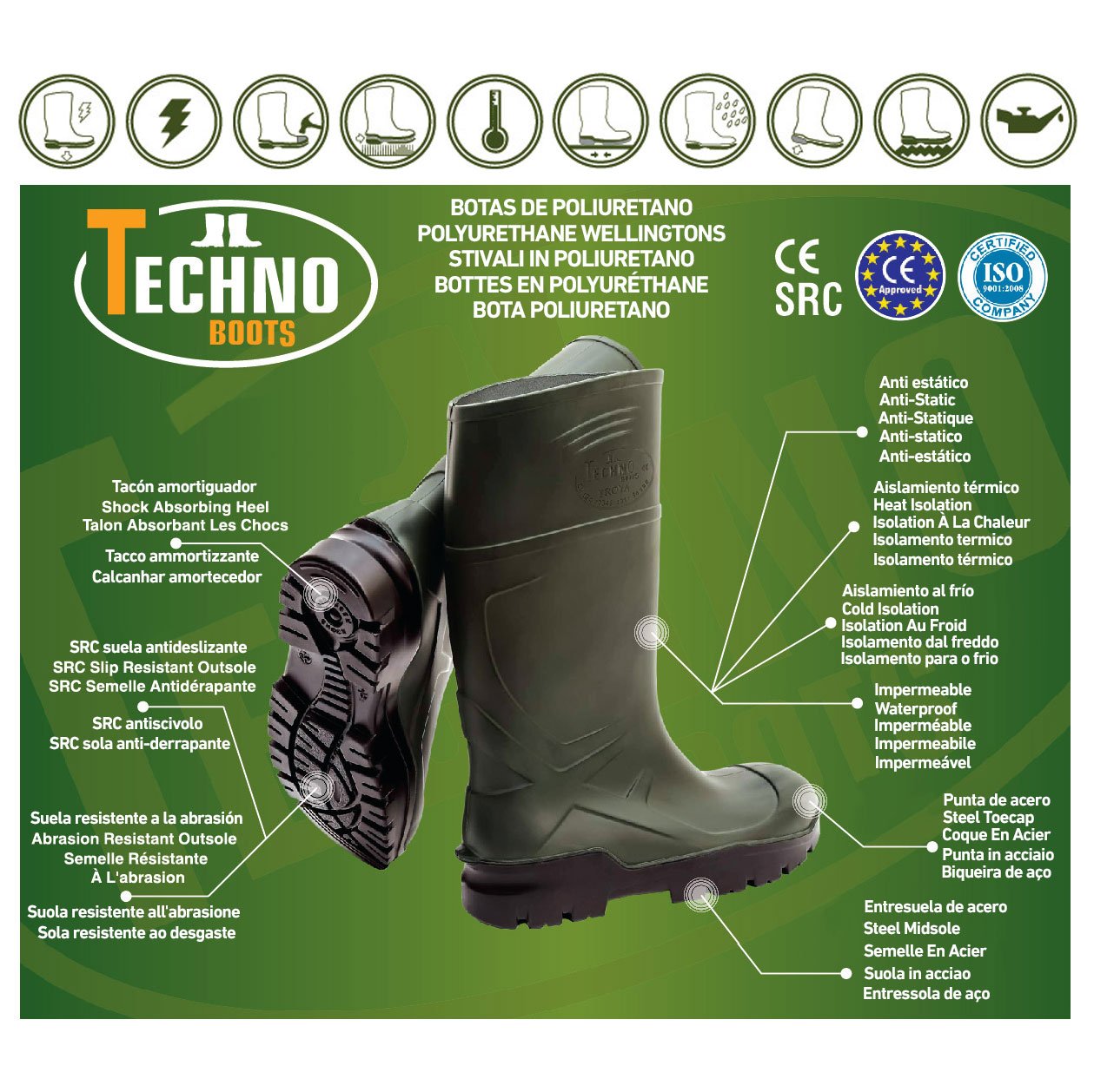Polyurethane Wellingtons Agri S5 SRC -30ºC (3) Polyurethane Wellingtons Agri S5 SRC -30ºC (3)
