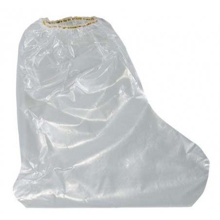 Polythene boot-covers with ruber band, 50 pcs