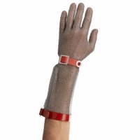 Stainless steel chainmail glove with cuff 15 cm Stainless steel chainmail glove with cuff 15 cm